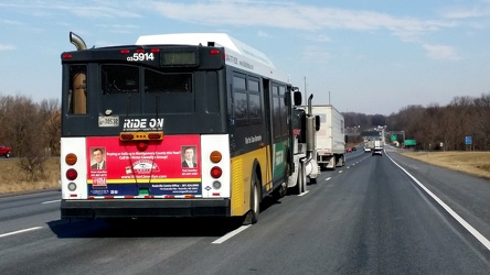 Ride On bus on tow truck