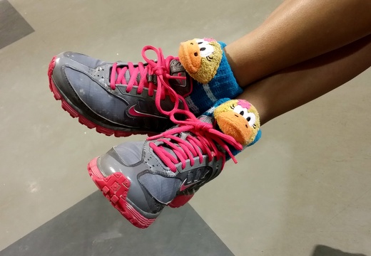 Shoe modeling at Olney Swim Center, March 5, 2014