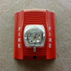 Fire alarm strobe at Martin's in Culpeper, Virginia [02]