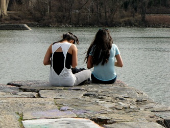 Two women on the Aqueduct Bridge stub