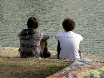 Two boys sitting on the Aqueduct Bridge stub [01]