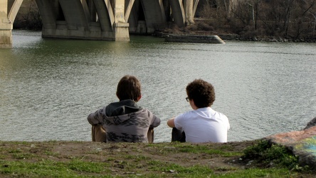 Two boys sitting on the Aqueduct Bridge stub [02]