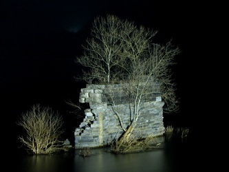 Abandoned bridge pier at Harpers Ferry, at night [01]