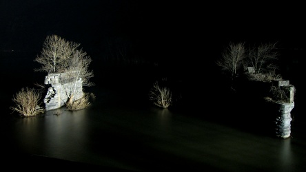 Abandoned bridge pier at Harpers Ferry, at night [02]