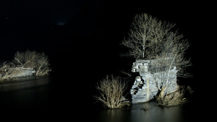 Abandoned bridge pier at Harpers Ferry, at night [04]