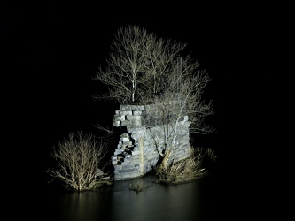 Abandoned bridge pier at Harpers Ferry, at night [05]