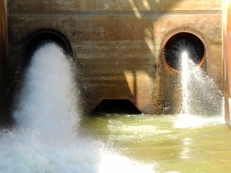 Water discharge pipes at Brighton Dam