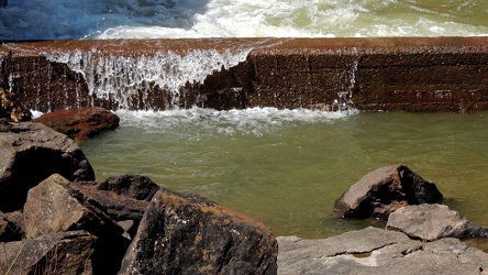 Retaining wall downstream from Brighton Dam