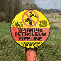 Petroleum pipeline warning sign