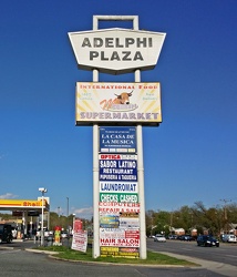 Sign for Adelphi Plaza