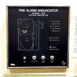 Fire alarm annunciator at Safeway