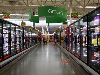 Frozen food area at the Walmart in Laurel, Maryland