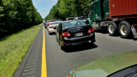 Traffic backup on Interstate 64