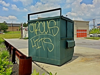 Graffiti on dumpster