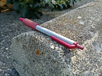 Pen on parking stop