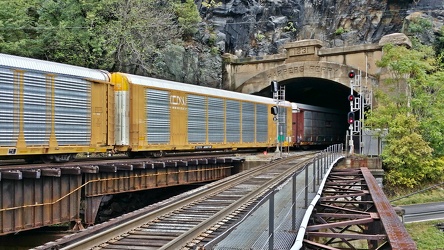 Freight train on CSX Cumberland Subdivision track