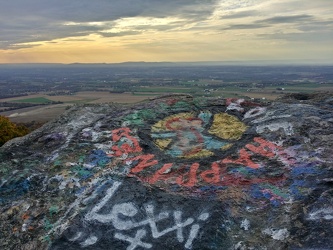 Graffiti-covered stone at High Rock [01]