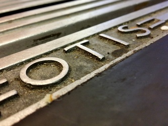 OTIS name on Suburbia Building elevator [03]