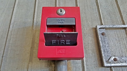 Activated fire alarm pull station at Union Station [02]