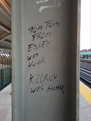 Marker graffiti at Halethorpe station