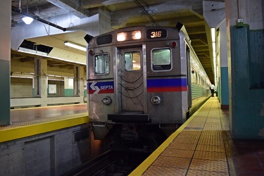 SEPTA regional rail train at Suburban Station