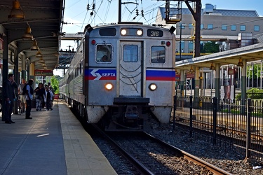 SEPTA regional rail train at Norristown