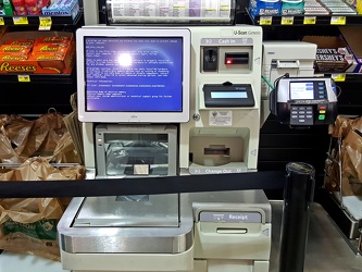 Blue screen on Harris Teeter self-checkout