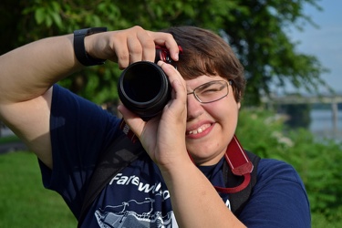 Photographer lines up a shot