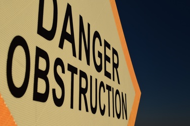 "DANGER: OBSTRUCTION" sign [02]