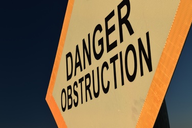 "DANGER: OBSTRUCTION" sign [01]