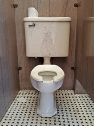 Vintage toilet at Masonic Building