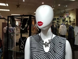 Mannequin with painted lips