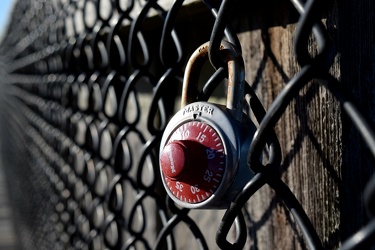 Combination lock attached to Ocean City Fishing Pier