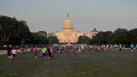 People playing on the National Mall