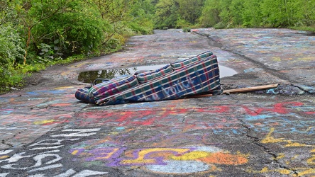 Abandoned couch on the Graffiti Highway [05]