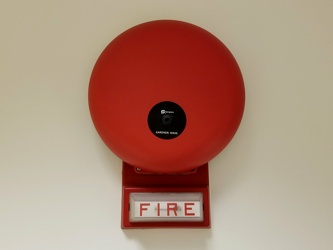 Fire alarm bell and strobe at Geisinger Community Medical Center