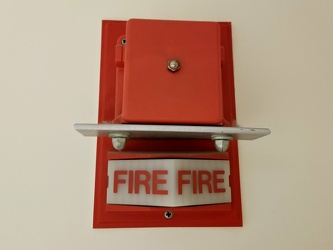 Fire alarm chime and strobe at Geisinger Community Medical Center