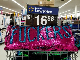 Sequin pillow at Walmart