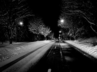 East Village Avenue in snow