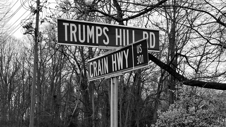 Intersection of Trumps Hill Road and Crain Highway