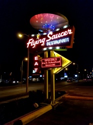 Sign for Flying Saucer Restaurant