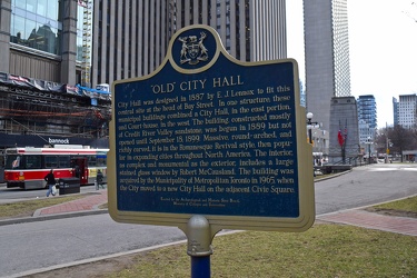 Historical marker for Old City Hall