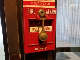 Fire alarm pull station at the Sheraton Centre