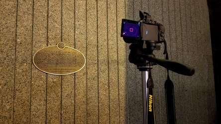 Photographing Hudson's Bay historical plaque