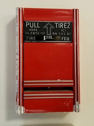 Pace fire alarm pull station at Hudson's Bay in Pickering