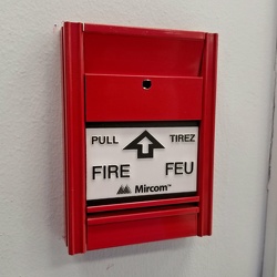 Mircom fire alarm pull station at Walmart in North York [01]