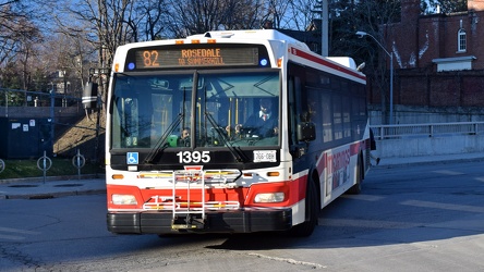 Bus enters Rosedale station