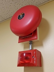 Fire alarm bell and light at Johns Hopkins Hospital [01]