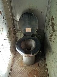 Toilet on railroad caboose