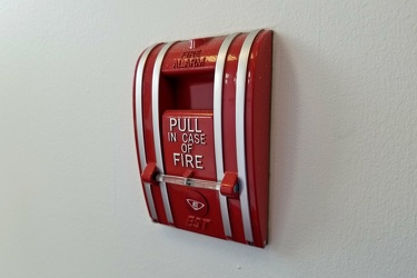 Edwards fire alarm pull station at a store [01]